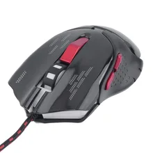 Nueva Inoxidable Trenzado de Cable Ajustable de 800 1200 1600 2400 DPI Óptico de 6 Botones con Rueda de Desplazamiento de Colores Ratón para Juegos de PC