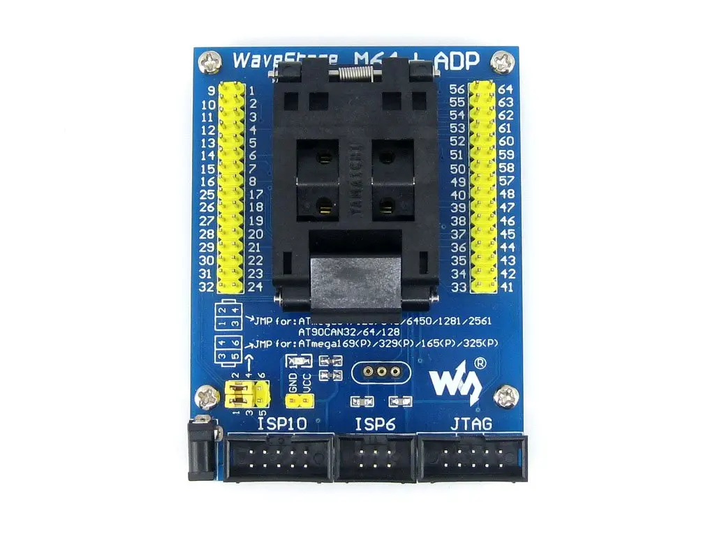 Программирующий адаптер ATmega64 ATmega128 ATmega169 mega64 mega128 mega169 TQFP64 AVR тестовая розетка +
