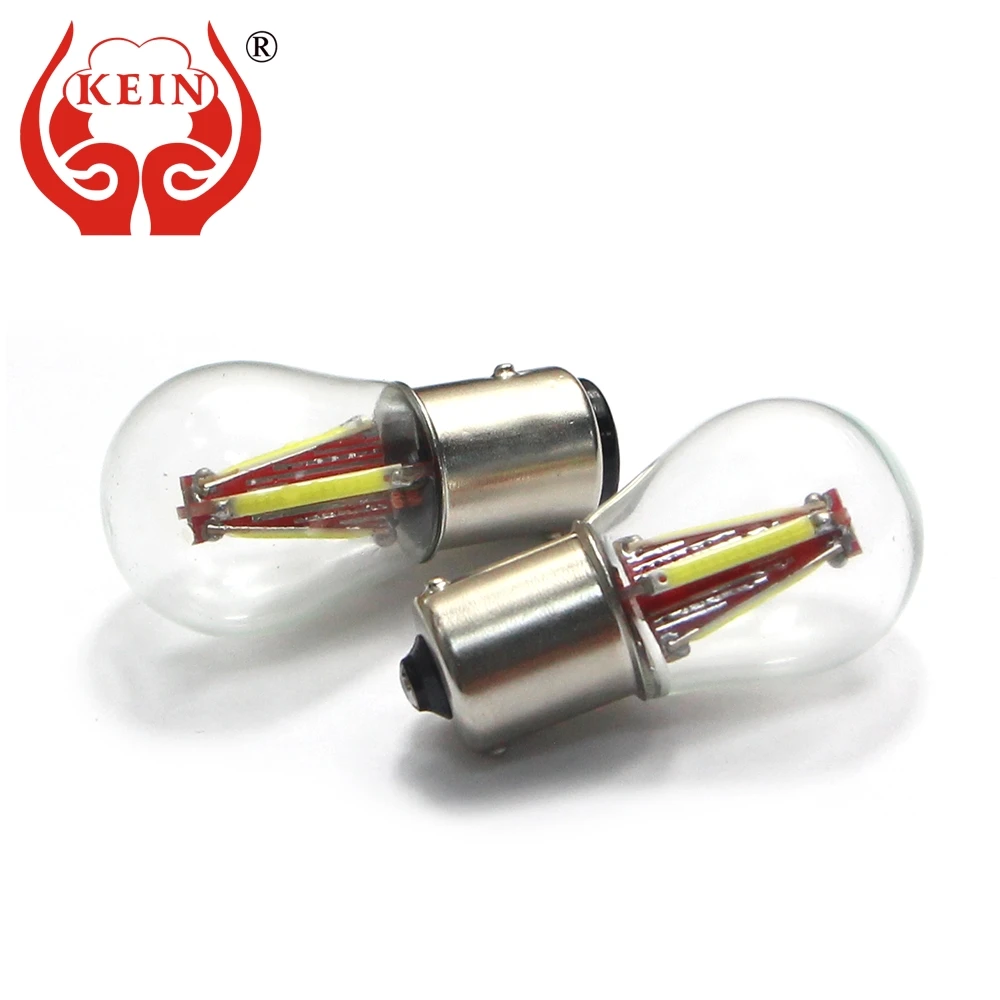 KEIN 2 шт. BA15S P21W led bay15d автомобильная лампа 1156 1157 P21/5 Вт COB S25 стоп-сигнал поворота стояночный авто лампа красный желтый