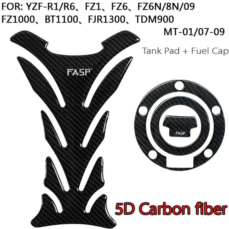 Наклейка на бак для мотоциклов, наклейки 5D, накладка из настоящего углеродного волокна, Защитная крышка для бензобака, наклейка на бак, подходит для Yamaha YZF R1 R6 FZ1 FZ8 FZ6 FJR130 - Цвет: G010-16