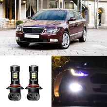 2 lâmpadas led canbus h8 3030 21smd, luz diurna de corrida para neblina skoda superb