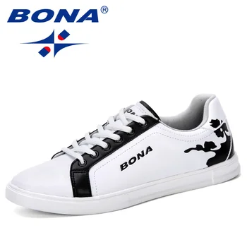 

BONA 2019 New Designer Shoes For Men Fashion Men Casual Shoes High Top Vulcanized Men Sneakers Trendy Boys Walking Shoes Flats