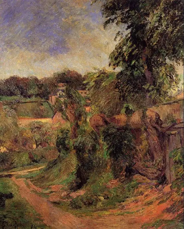 

High quality Oil painting Canvas Reproductions Near Rouen (1884)01 by Paul Gauguin hand painted