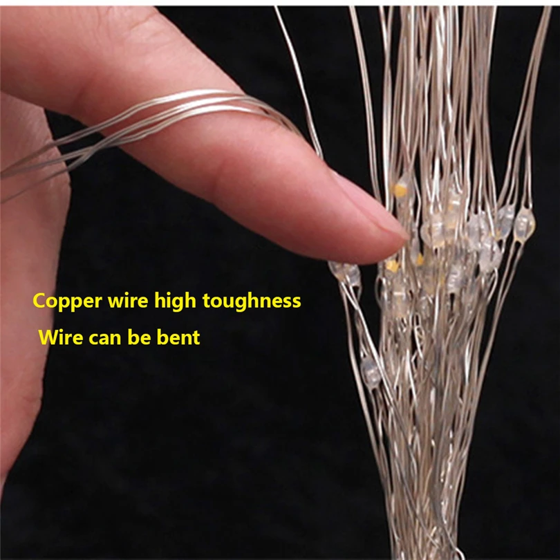 Гирлянда огни Открытый фейерверк Рождественские огни солнечная энергия светодиодный медный провод сказочные огни украшение для