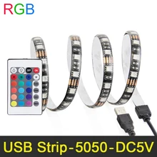 DC5V USB Highlight LED strip 5050 RGB flexible light IP65 TV Background Lighting Strip with controller 50CM LED Flexible Light