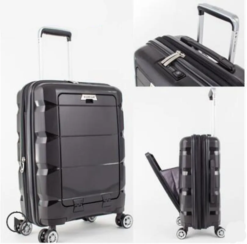 

20inch 24 inch Computer Suitcase Rolling Luggage Hardside Spinner Trolley Bag PP Material Travel Box Boarding wheels Case XL020