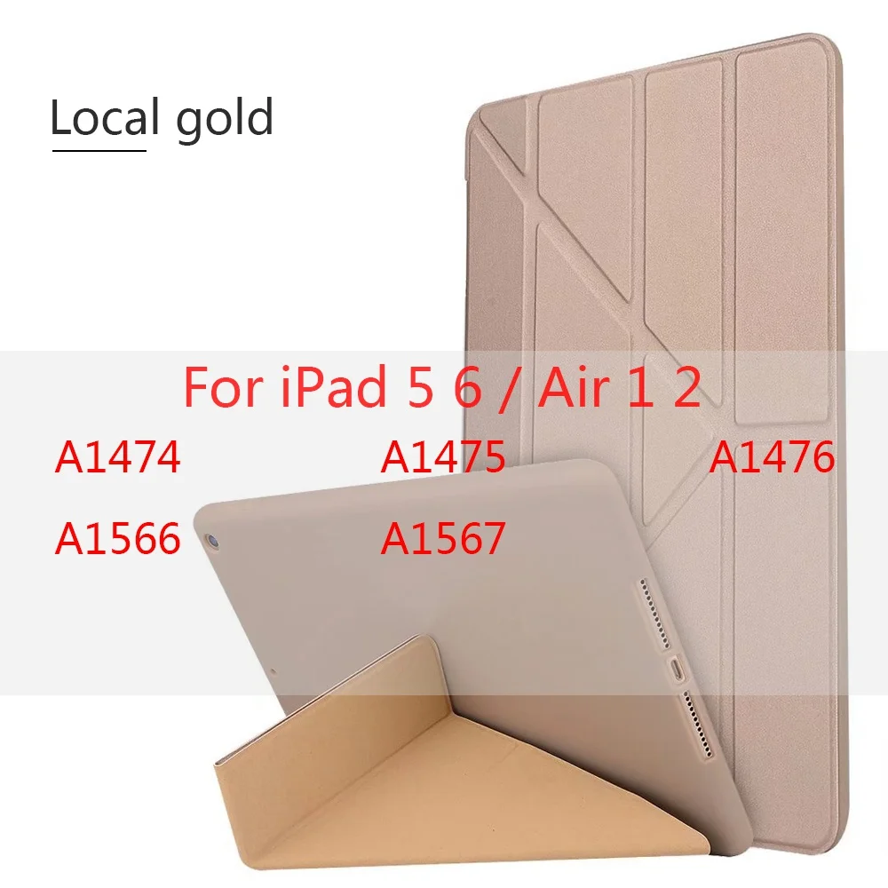 Gold 2017 2018 9.7 Для ipad чехол Роскошный чехол для ipad Air 2 1 5 6 чехол силиконовый Пробуждение Авто Режим сна кожаный для ipad 9,7 чехол s 6 - Цвет: Gold 2017 2018 9.7