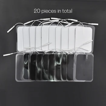 

10 Pairs=20Pcs Gel Electrode Pads Massage Patch for TENS Acupuncture Physiotherapy Body Massager EMS Muscle Stimulator 2mm Plugs