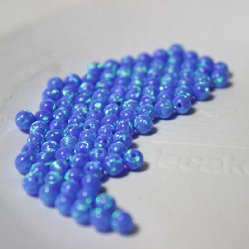 Opal Beads Jewelry Perles 2mm 8mm DIY Fully Drilled Holes Charm Blue