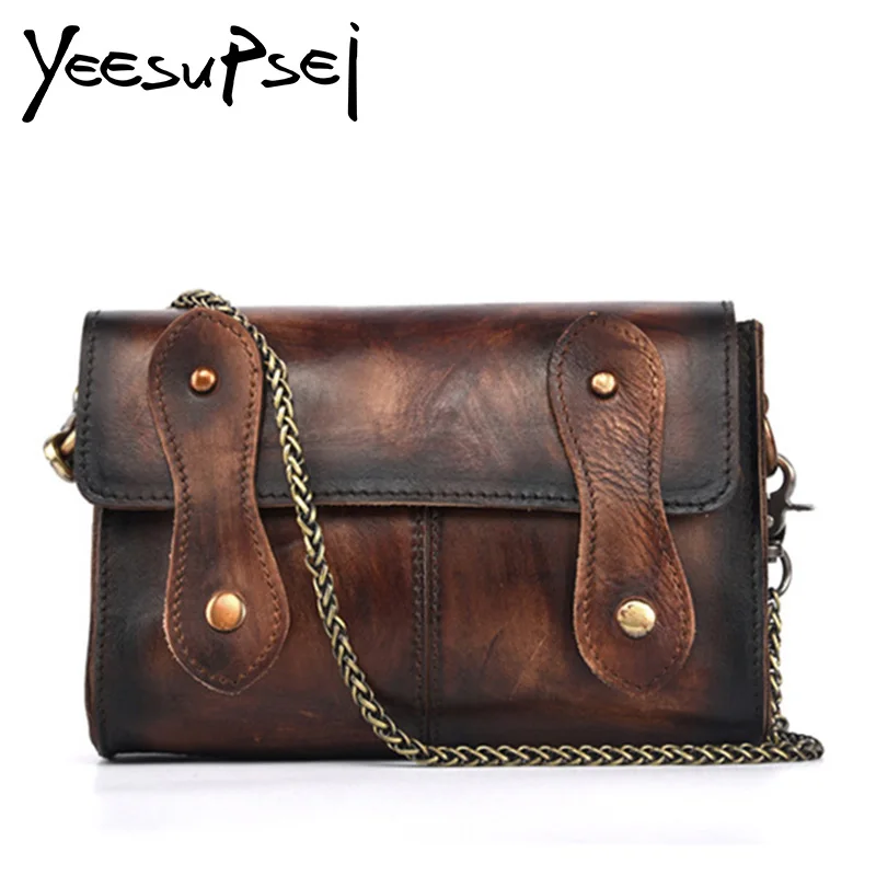 

YeeSupSei Vintage Women Shoulder Chain Bag Small Crossbody Elegant Mini Bag New Style 2 Buckle Cover Bag Casual New Arrival Bag