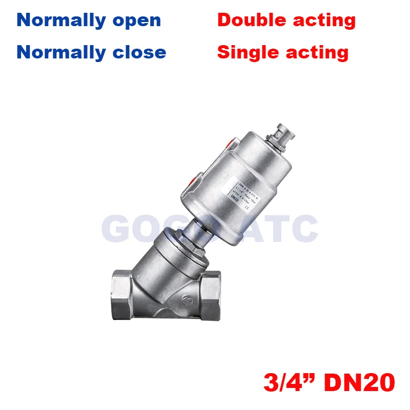 16bar pneumatic angle valve seat actuator single/double steam stainless steel head DN20 3/4 inch