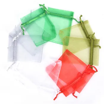 

50pcs/lot Organza Bags Jewelry Packaging Bags Wedding Party Gift Bags & Pouches 7x9/ 8x10/ 10x12cm