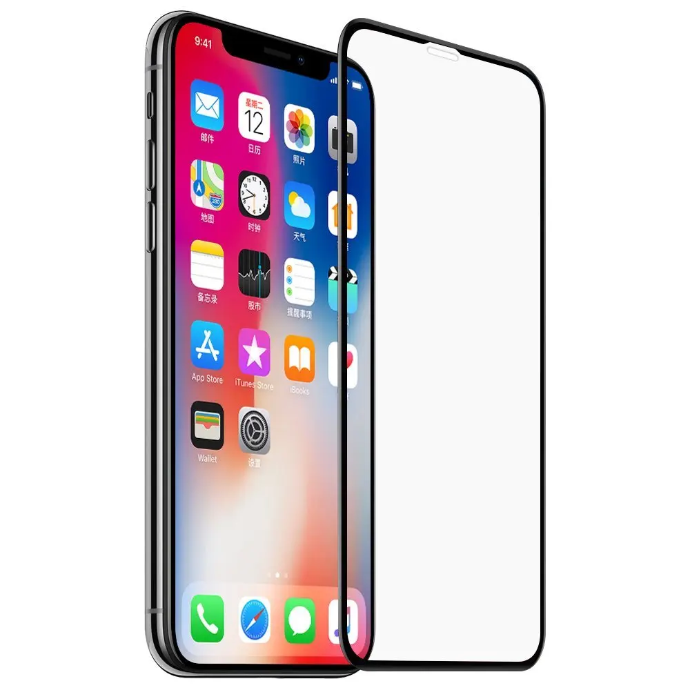 4D Curved Edge Screen Protector For iPhone X 10 Glass Full Cover
