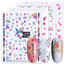 1 шт Обертывания для ногтей, слайдер для ногтей, наклейки для ногтей, 3D цветок, десерт, фламинго, кролик, Бабочка, для маникюра, украшения BECA393-427