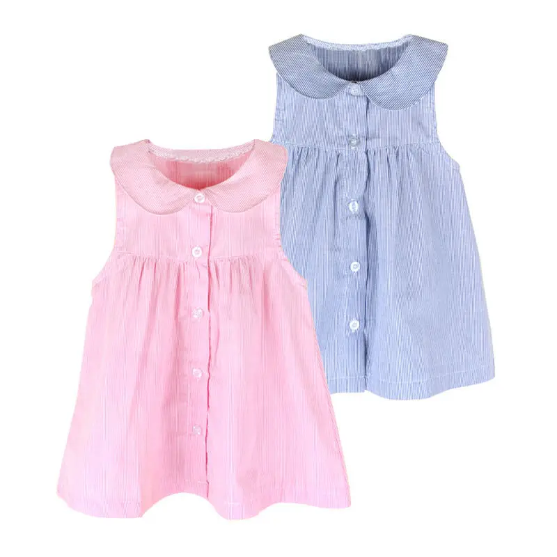 

Dresses 2016 top Children Baby Toddler Girl Striped Sleeveless Cotton Dress Casual Cute Clothing Girl Dress Summer
