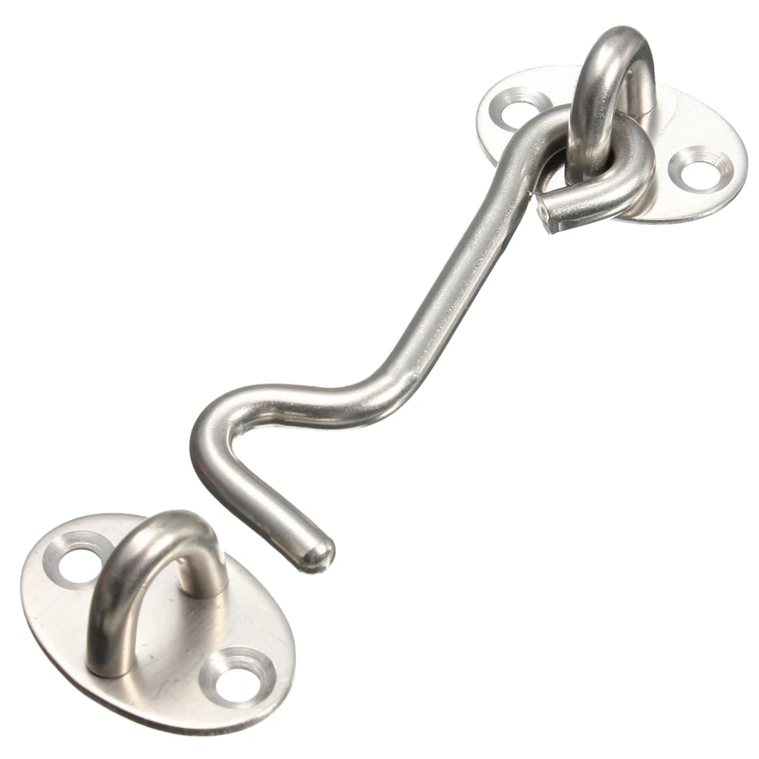 1set Stainless Steel Cabin Hook Eye Shed Gate Door Latch Silent Holder
