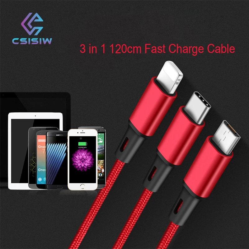 

1.5M Magnetic 3 in 1Cable Type C Fast Charging Microusb Magnet Charger Wire USB C For iphone6 7 8 X XR XS &SAMSUNG S8 USB Cable