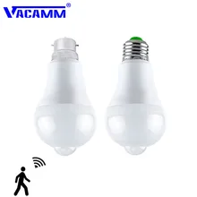 Vacamm 4 шт. светодиодный движения Сенсор Авто энергосберегающая подсветка, софиты для шкафа E27 B22 12W18W белое свечение, теплое белое свечение, для аварийное ночное освещение