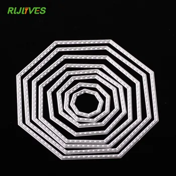 

1Set(8Pcs) Octagon Metal Cutting Dies Stencils DIY Scrapbooking Album Decorative Embossing Paper Cards Die Cutting Template