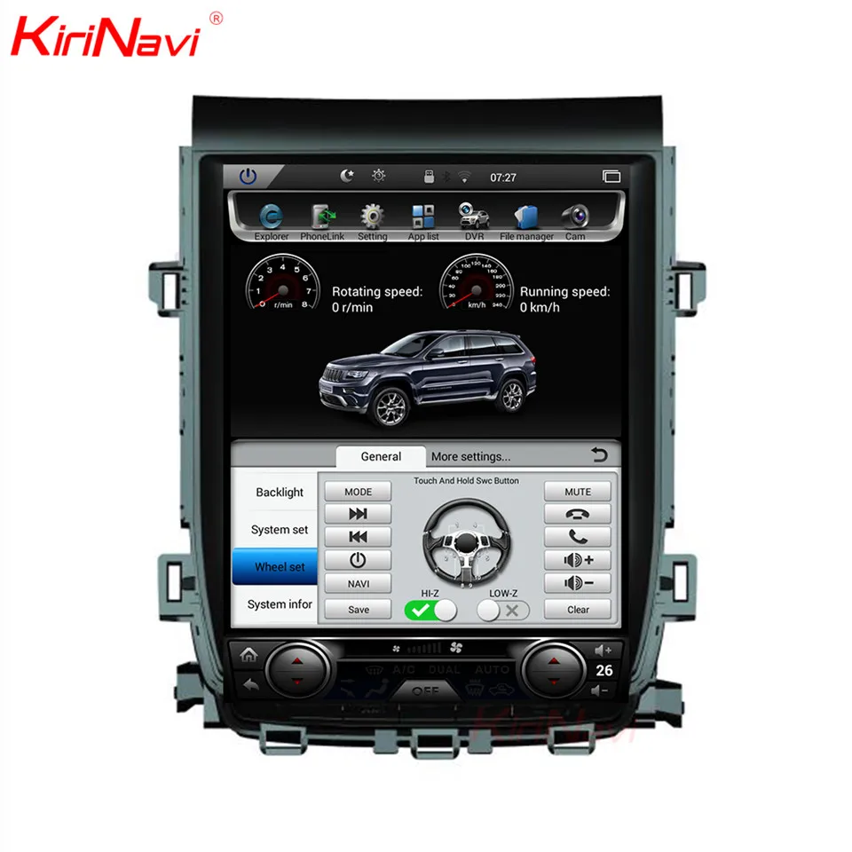 KiriNavi de pantalla Vertical Tesla estilo 12,1 pulgadas Android 7,1 Radio del coche para Toyota Alphard estéreo para coche Dvd GPS de navegación 2007 -2013