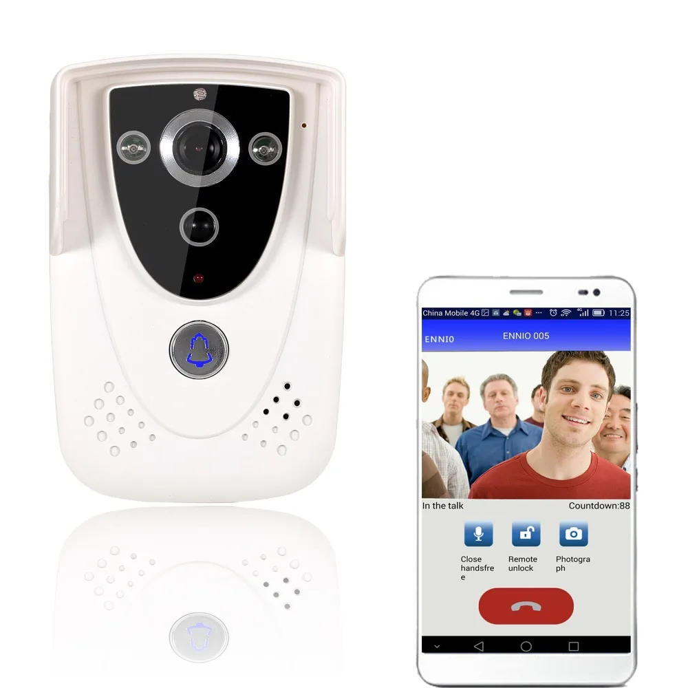 Free shipping Access Control DoorBell Wireless WiFi Video Door Phone Home Intercom System IR RFID Camera WIFI005W For Apartment ennio touch key wireless video door phone wifi doorbell wifi intercom home intercom system ir camera