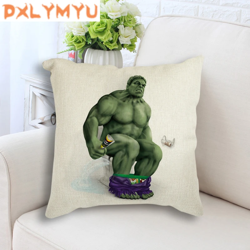 

Captain America Hulk Batman Spiderman print decorative throw pillows case almofadas para sofa pillow cover cojines cushion cover