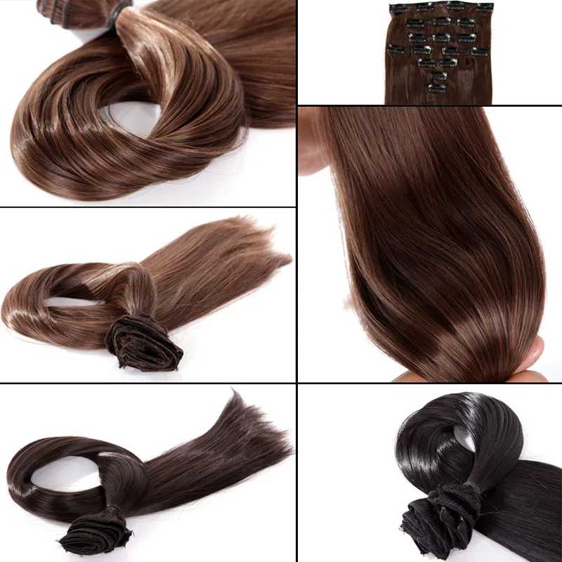 SNOILITE Hairpiece 23 дюймов 180 г прямые 18 заколки для Волос Стайлинг 100% настоящие