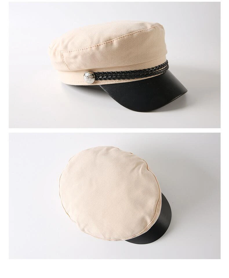 Осенне-зимняя женская шляпа в стиле милитари из искусственной кожи, Мужская бейсболка, Женская Берет, Мужская кепка, восьмиугольная кепка