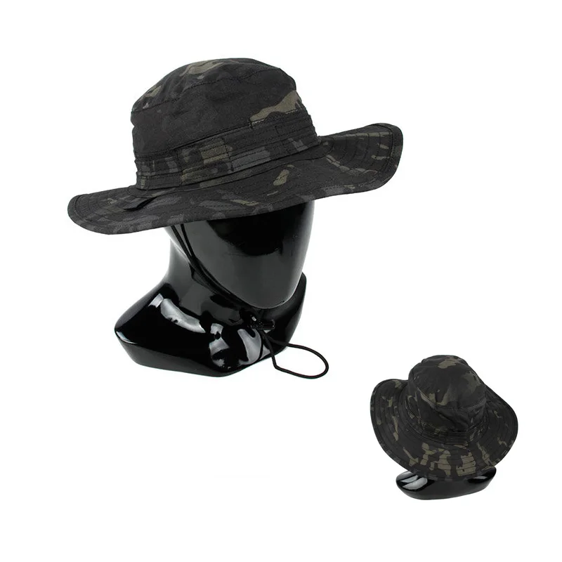 black camo bucket hat
