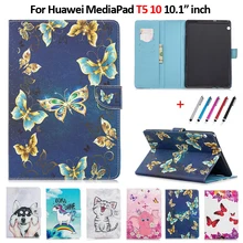 Милый Кот Единорог щенок бабочка чехол для планшета для Funda huawei MediaPad T5 10 AGS2-W09/L09/L03 10,1 дюймов планшет чехол+ подарок