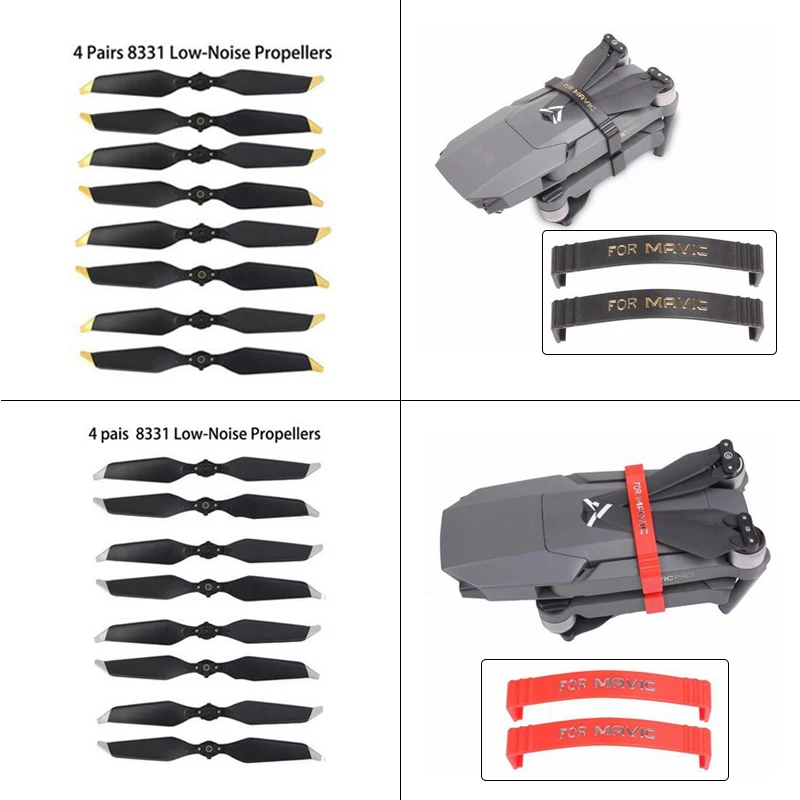 4 пары 8 шт. Platinum 8331 малошумные быстросъемные пропеллеры с пропеллером stabilizerfor Mavic Pro Drone аксессуары