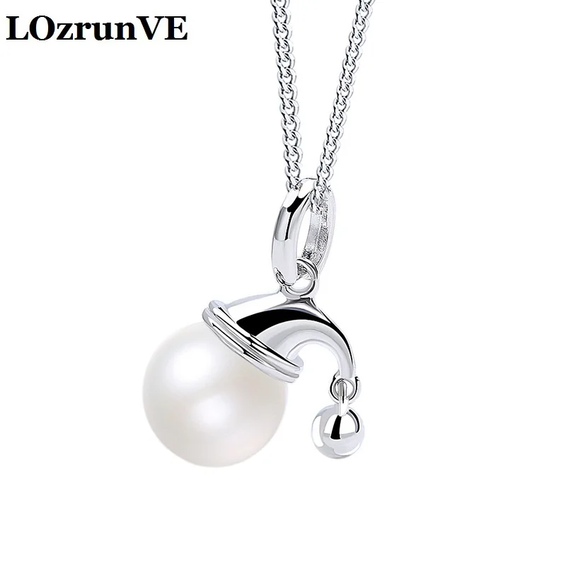 

LOzrunVE 2018 S925 Pendant pearls Korean silver jewelry silver pearl necklace all-match simple female silver pearl necklace