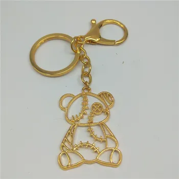 

Cute bear keychain fashion hollow ladies keychain gift Llavero Chaveros small jewelry car bag accessories keychain
