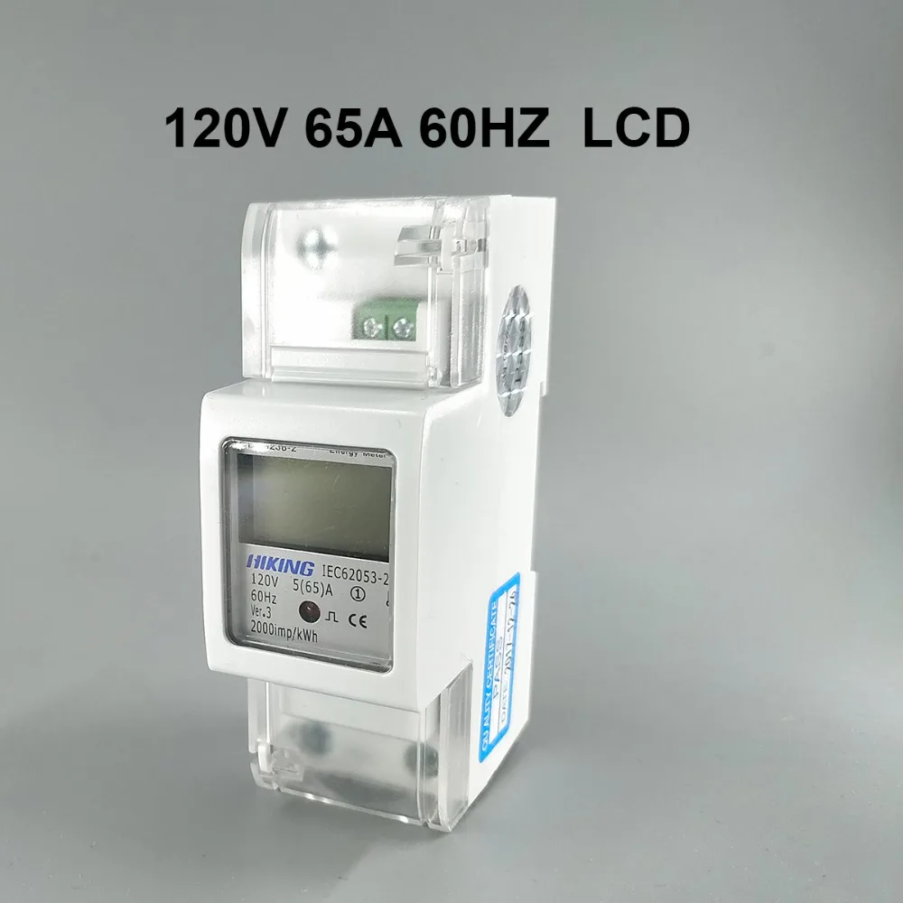 5(65)a 120v 60hz Dds2382 Single Phase Din Rail Kwh Watt Hour Dinrail Energy Meter Lcd Energy