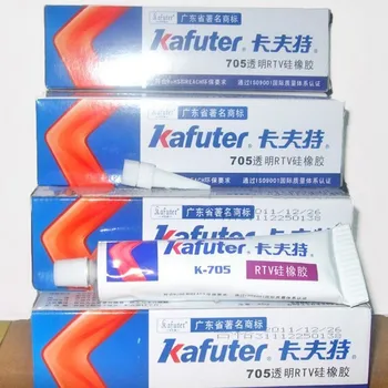 

Free shipping 10 pcs/lot Genuine Kafuter k-705 RTV Silicone Rubber Electronic Glue Sealant Transparent Organosilicon 45g