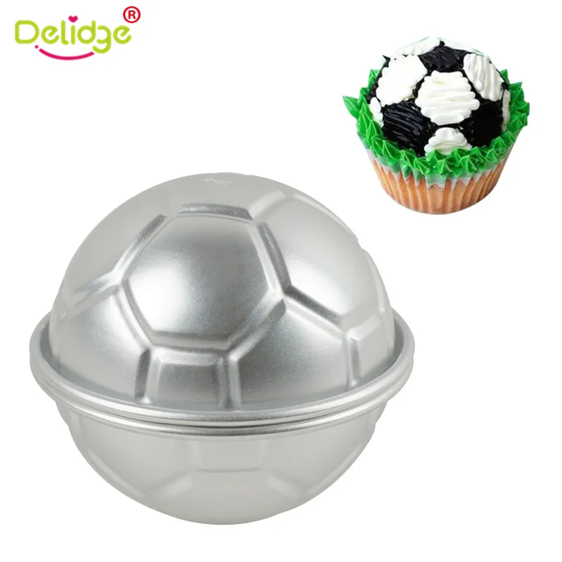 

Delidge 2pcs/set Football Cake Mold 3D Aluminium Soccer Cake Pudding Pan Baking Pastry Mould Fondant Cake Decorating Tools