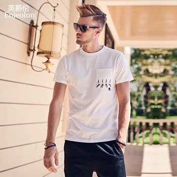 

Enjeolon 2020 New Summer Fashion T shirt Men Short Sleeved Print Skull Head Male Top Tee Shirt T8147