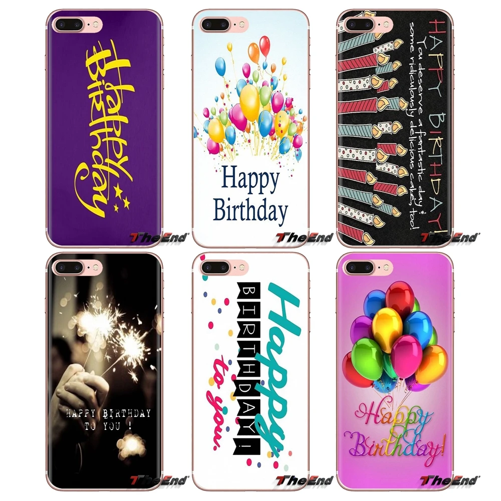 For iPod Touch Apple iPhone 4 4S 5 5S SE 5C 6 6S 7 8 X XR XS Plus MAX Transparent TPU Cover Bag Happy Birthday To You Art Poster |
