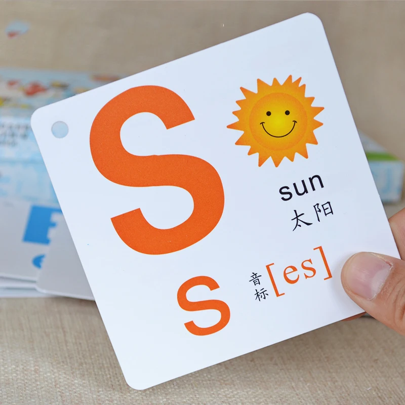 

DDWE Baby Learn English Card Books Montessori Early Childhood Reading Educational A-Z Alphabet Paper Cards Toys For Children