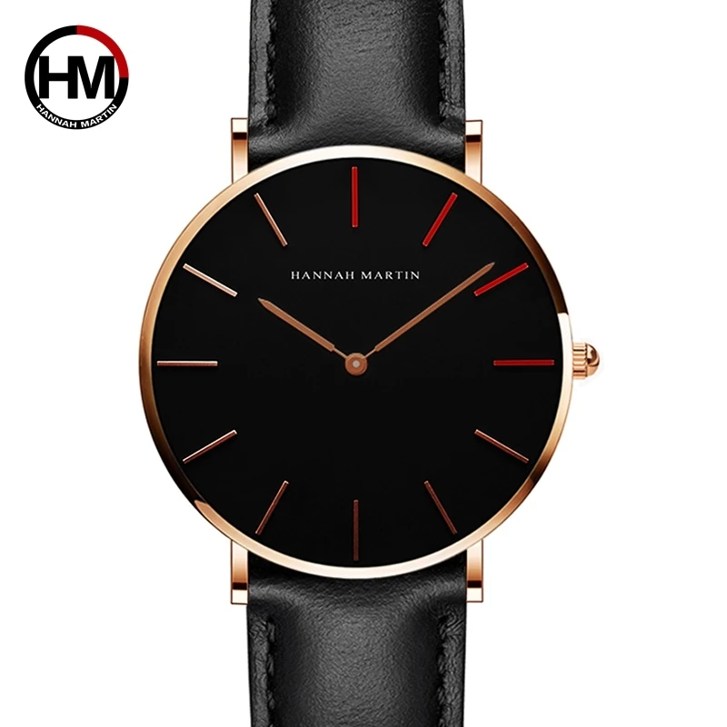

Dropshipping Japan Quartz Mov't Wristwatch Women Genuine Leather Strap Watch Rose Gold Girl Ladies Watches Relogio Feminino 36mm