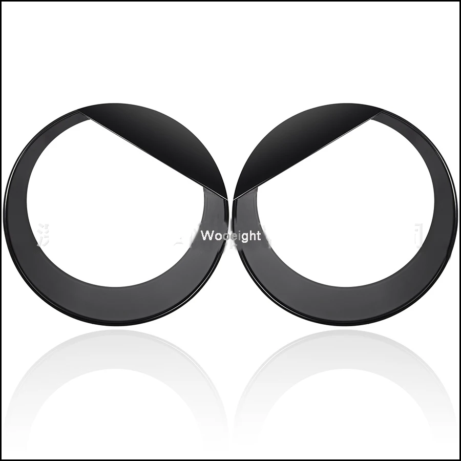 Wooeight 1Pair ABS Angry Eyes Black Front Light Headlight Lamp Cover Trim For Jeep Wrangler JL 2018 Car Accessories (4)