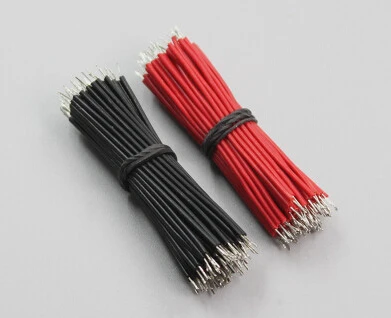 Pack of 100 【10CM】 28AWG Standard Jumper Wire Pre-cut Pre-soldered Yellow 