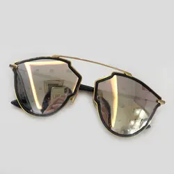 Высокое качество Для женщин "кошачий глаз" сплав Frame очки градиентные линзы солнцезащитные очки зеркало оттенки UV400 защиты с упаковкой
