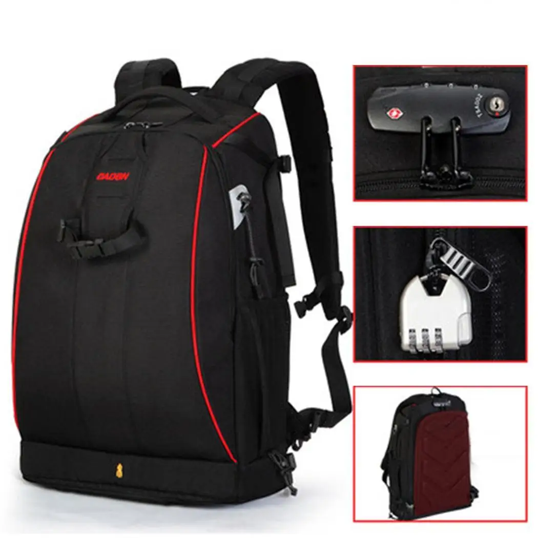 Водонепроницаемый рюкзак для камеры DSLR плечо хранения чёрная сумка на молнии с дождевой крышкой