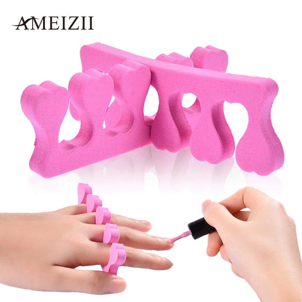

AMEIZII 2Pcs/Set Nail Art Soft Foam Sponge Finger Toe Separators Painting Coating Anti Touch Nail Extension Manicure Tools