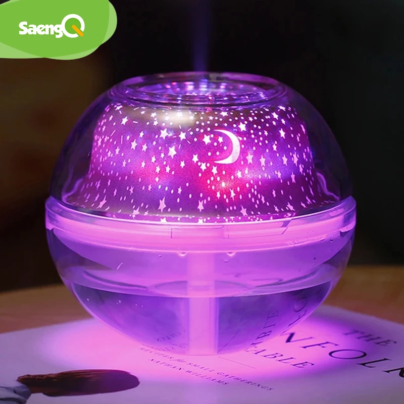 

saengQ USB Air Humidifier Night Light Humidifier with Colorful LED Lights Mute Aroma Atomizer Diffuser home Mist Maker