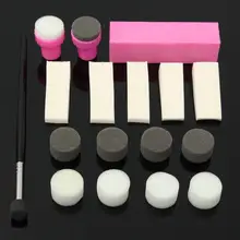 Набор торцевых головок 17 шт Нейл-арт губка пера штамп штампа польский буфера шлифовальный блок Полировочный, Маникюрный Инструмент DIY Kit