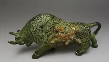 

SUIRONG Bronze China classica animal Estatua Boi Escultura