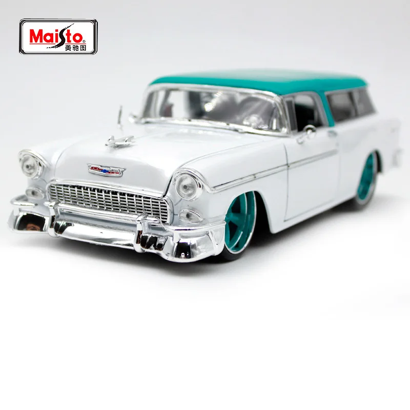 Maisto 1:18 1955 Chevrolet NOMAD белая винтажная модель автомобиля литая под давлением модель автомобиля игрушка Новинка в коробке Новое поступление 32613