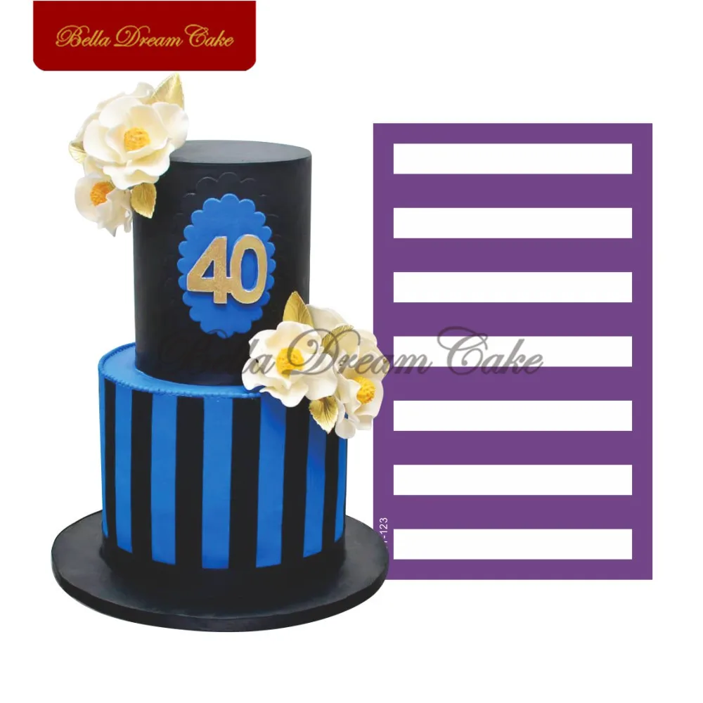 

Stripes Cake Stencil Fondant Wedding Cake Mold Cake Decorating Tool Fabric Mesh Stencils Cake Border Mould Bakeware